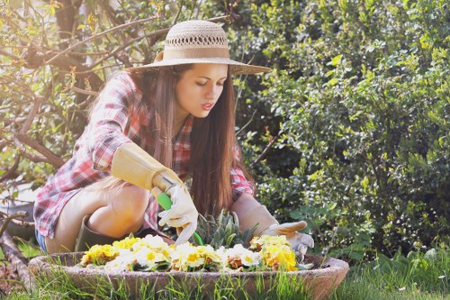 Reusable garden materials and compostable clippings separated for recycling